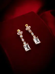 aadita Gold-Toned Geometric Drop Earrings