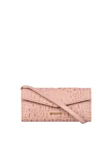 Hidesign Women Pink Printed Leather Three Fold Wallet