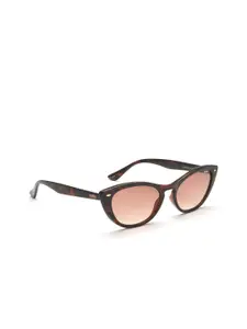 IDEE Women Orange Lens & Black Cateye Sunglasses with Polarised Lens IDS2645C2SG
