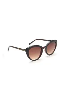 IDEE Women Brown Lens & Black Cateye Sunglasses with Polarised Lens