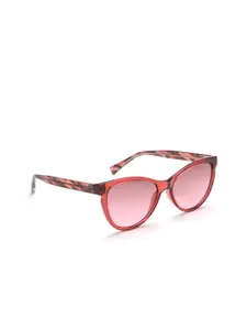 IDEE Women Pink Lens & Red Cateye Sunglasses IDS2646C3SG