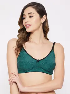Clovia Women Green Abstract Printed Non-Wired Full Cup Bra