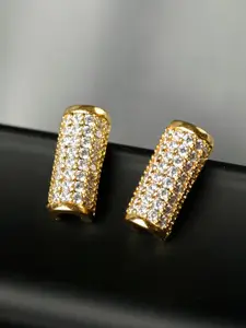 SHEER by Priyaasi Gold-Toned 92.5 Sterling Silver Geometric Studs Earrings