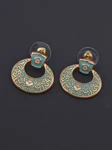 Tistabene Gold-Plated & Blue Contemporary Drop Earrings