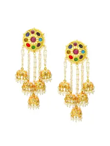 Tistabene Red Contemporary Jhumkas Earrings
