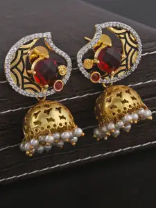 Tistabene Gold-Plated Red Jhumkas