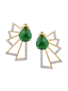 Tistabene Green & White Contemporary Drop Earrings