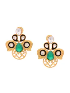Tistabene Green & White Gold Plated Contemporary Studs