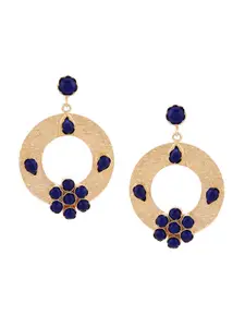 Tistabene Gold-Toned & Blue Contemporary Drop Earrings