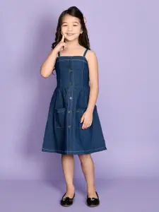 LilPicks Blue Denim Dress