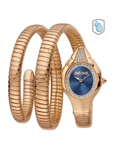 Just Cavalli Women Rose Gold-Toned Embellished Dial Stainless Steel Watch JC1L189M0065