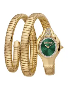 Just Cavalli Women Gold-Toned Embellished Dial Stainless Steel Analogue Watch JC1L189M0045