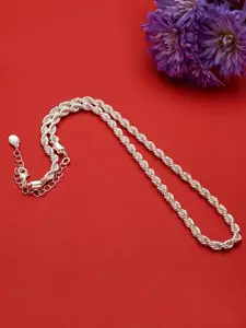 Accessorize London Women Silver-Toned Twisted Rope Necklace