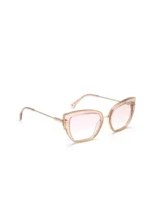Image Women Clear Lens & Gold-Toned Square Sunglasses IMS737C7SG