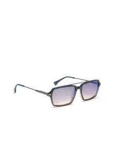 Image Men Blue Lens & Blue Rectangle Sunglasses with Polarised Lens