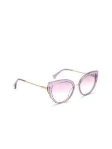 Image Women Pink Lens & Purple Cateye Sunglasses with Polarised Lens
