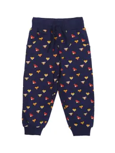 Donuts Boys Blue Printed Straight-Fit Joggers