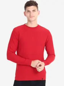 JoE Hazel Men Red Pure Cotton Pullover