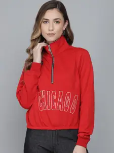 Kotty Women Red Printed Sweatshirt