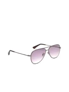 Police Men Pink Lens & Silver-Toned Aviator Sunglasses with Polarised Lens SPL359K59568SG