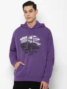FOREVER 21 Men Purple Hot Wheels Printed Hooded Sweatshirt