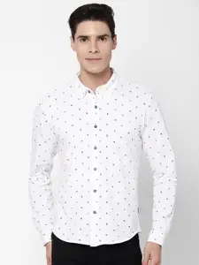 Pepe Jeans Men White Printed Pure Cotton Casual Shirt