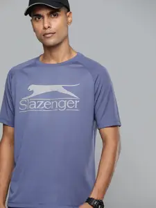 Slazenger Men Blue Brand Logo Printed Slim Fit T-shirt