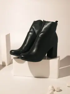 Inc 5 Black Party Block Heeled Boots