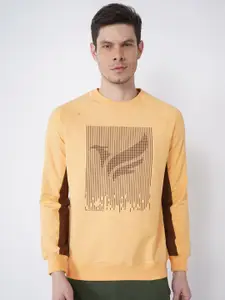 Blackberrys Men Yellow Printed Sweatshirt