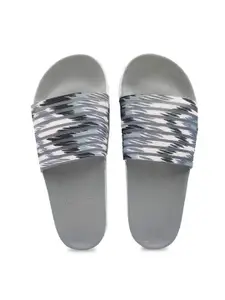 Pampy Angel Women Grey & White Striped Rubber Sliders