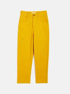 Noh.Voh - SASSAFRAS Kids Noh Voh - SASSAFRAS Kids Girls Mustard Pure Cotton Straight Fit Jeans