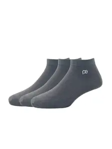 Peter England Men Pack of 3 Grey Cotton Ankle Length Socks