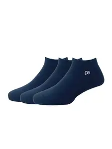 Peter England Men Navy Blue Pack of 3 Cotton Ankle Length Socks