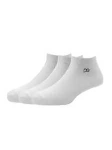 Peter England Men Pack Of 3 White Solid Ankle Length Socks