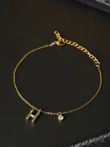 PRITA PRITA Women Gold-Toned Stone Studded Link Bracelet