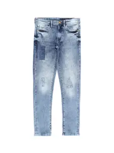 Allen Solly Junior Boys Blue Skinny Fit Mildly Distressed Heavy Fade Jeans