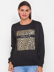 Globus Woman Black Printed Sweatshirt