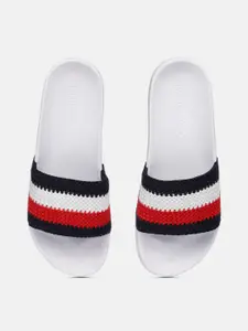 Tommy Hilfiger Women Blue & Red Colourblocked  Pool Sliders