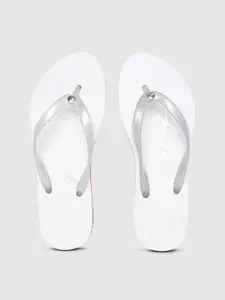 Tommy Hilfiger Women White Thong Flip-Flops