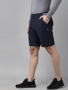Van Heusen Athleisure Men Navy Solid Breathable Soft Touch Knit Chino Shorts