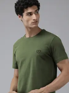 Van Heusen Innerwear Embroidered Round-Neck Pure Cotton T-shirt