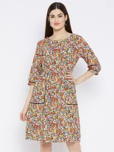 Ruhaans Multicoloured Floral Dress