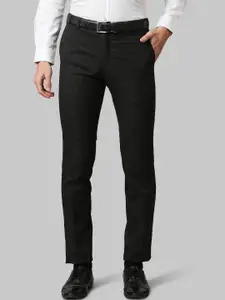 Raymond Men Grey Textured Slim Fit Trousers
