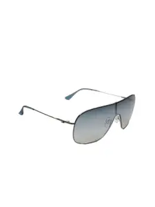 Tommy Hilfiger Men Blue Lens & Silver-Toned Aviator Sunglasses UV Protected Lens 838 C2 S