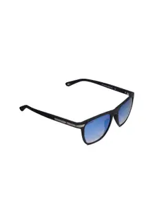 Tommy Hilfiger Men Blue Lens & Black Wayfarer Sunglasses with UV Protected Lens