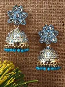 Jewelz Turquoise Blue Dome Shaped Drop Earrings