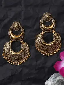 Jewelz Gold-Plated Crescent Shaped Drop Earrings