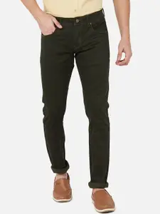 Oxemberg Men Olive Green Lean Slim Fit Stretchable Jeans