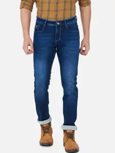 Oxemberg Men Blue Lean Slim Fit Heavy Fade Stretchable Jeans
