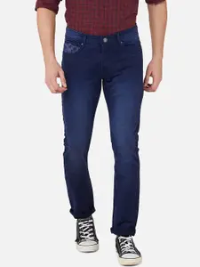 Oxemberg Men Navy Blue Lean Slim Fit Light Fade Jeans